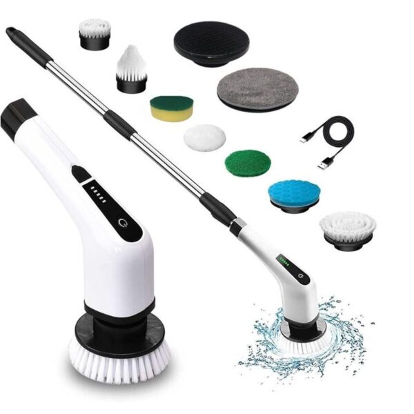 Escova De Limpeza Elétrica 360º MOP Multiuso 9 em 1 Recarregável