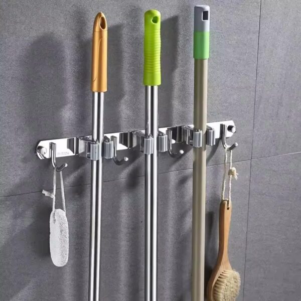 Suporte de Parede Multiuso para Vassoura e Ferramentas,  Organização Doméstica, Casa & Limpeza, Estilo Compacto e Durável