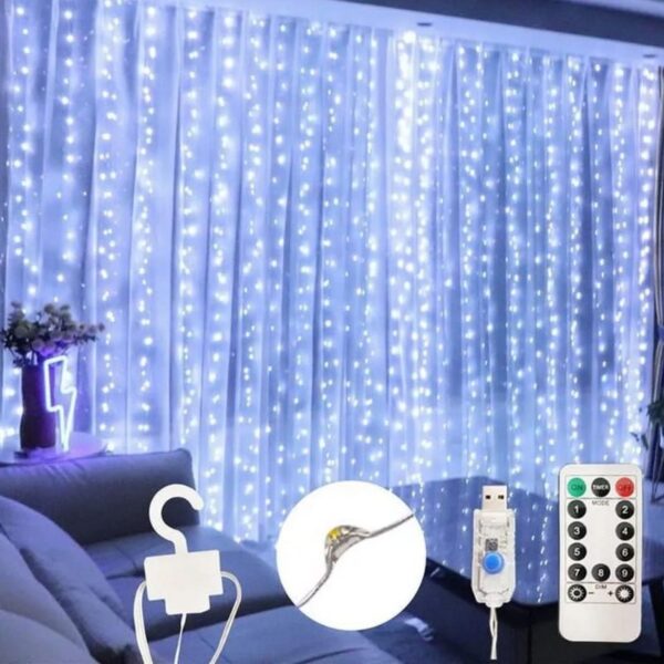 Cortina de LED Fixa 3x3 Branco Frio - Image 5