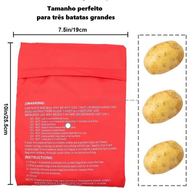 Saco Bolsa Assar Batata no Micro-ondas Reutilizável - Image 3