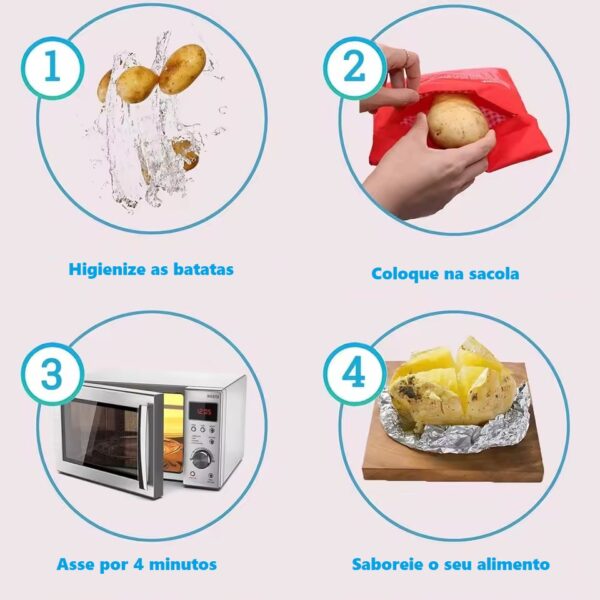 Saco Bolsa Assar Batata no Micro-ondas Reutilizável - Image 4