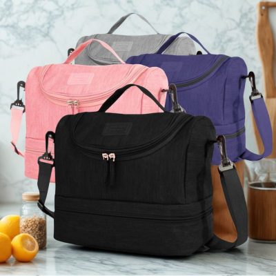 Bolsa Térmica Lancheira Térmica com 2 Compartimentos Reforçada para Marmita Alimentos Bebidas - Image 9