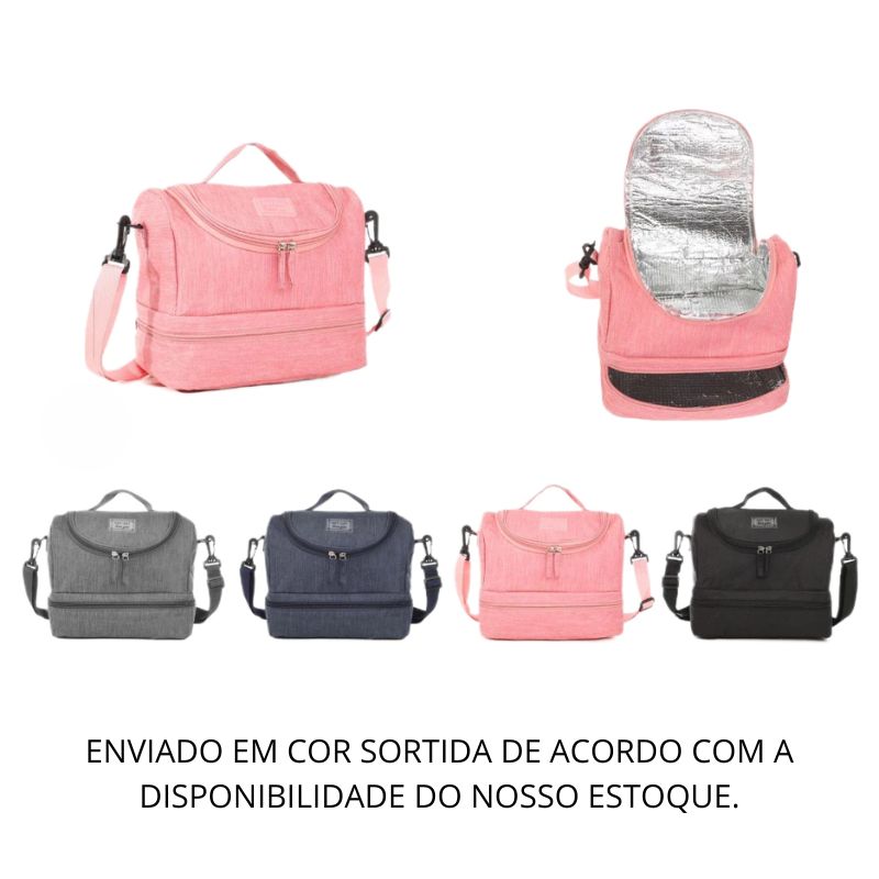 Bolsa Térmica Lancheira Térmica com 2 Compartimentos Reforçada para Marmita Alimentos Bebidas - Image 6