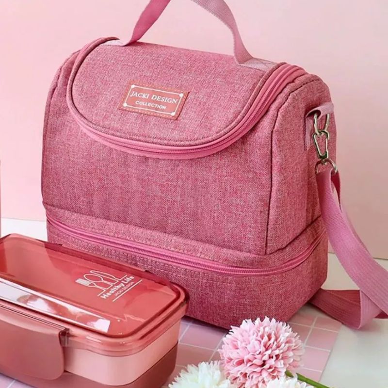 Bolsa Térmica Lancheira Térmica com 2 Compartimentos Reforçada para Marmita Alimentos Bebidas