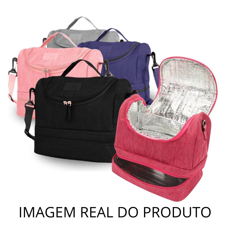 Bolsa Térmica Lancheira Térmica com 2 Compartimentos Reforçada para Marmita Alimentos Bebidas - Image 10
