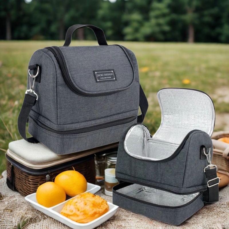 Bolsa Térmica Lancheira Térmica com 2 Compartimentos Reforçada para Marmita Alimentos Bebidas - Image 8