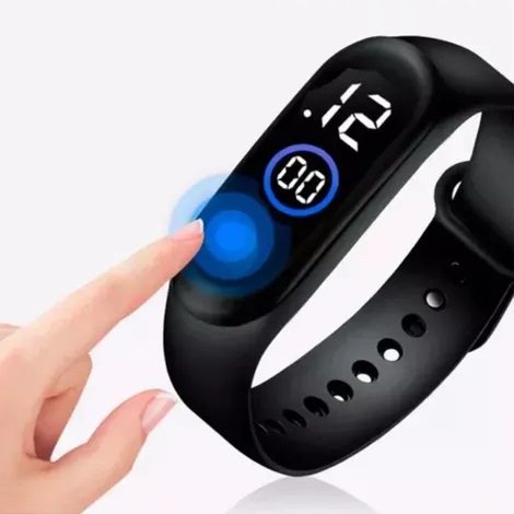 Relógio Esportivo Unissex LED Digital Prova D’Água Preto Resistente Pulseira Silicone Moderno - Image 5