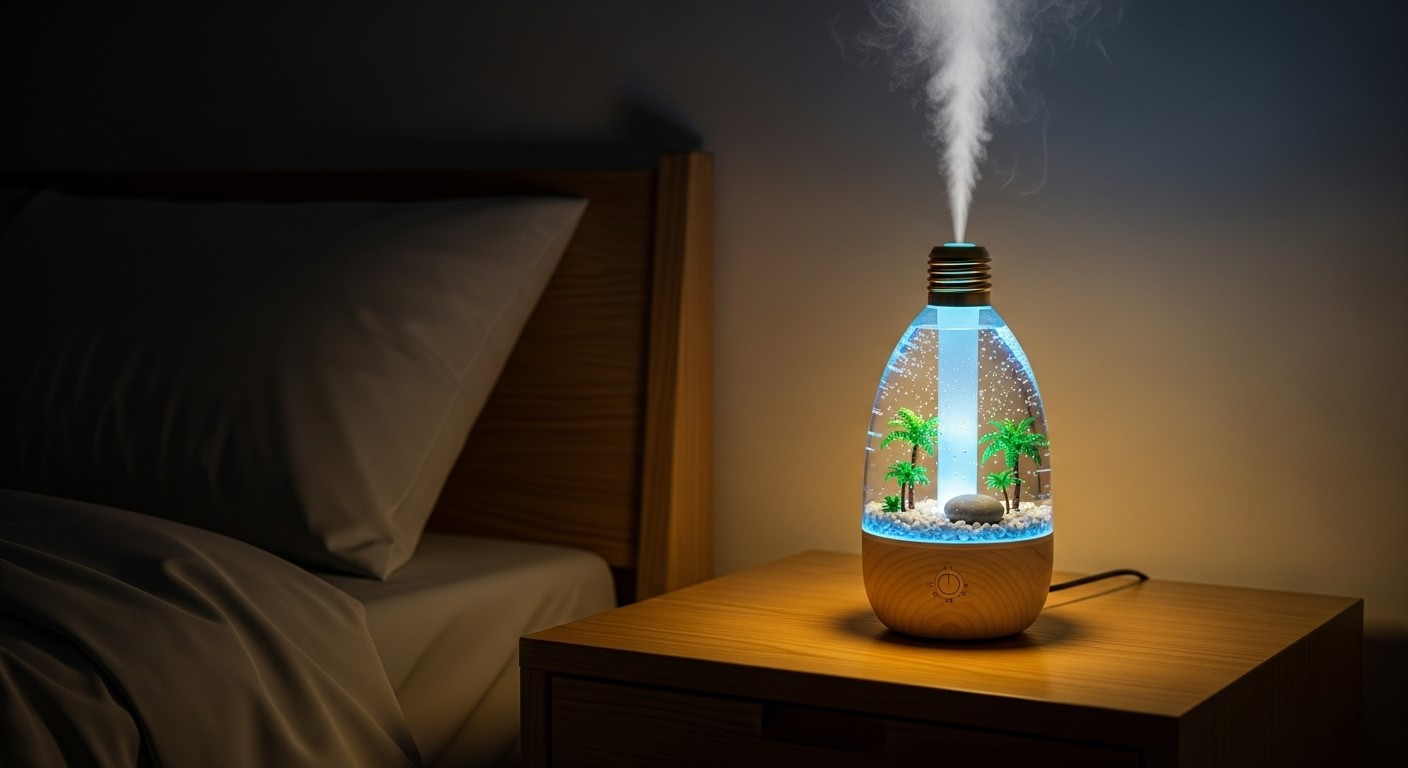 Umidificador e Aromatizador de Ar Luminária em Formato de Lampada - Image 8